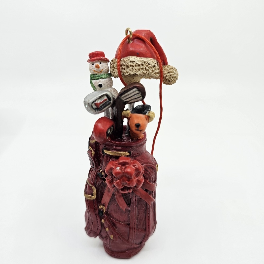 Golf Club Bag Ornament‎ Christmas Sports Dad Gift Hanging Snowman Deer 5"